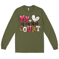 Army Green my heart is on that court volleyball Long Sleeve Tee - Zillion Design Studio