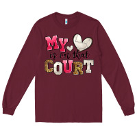 Burgundy my heart is on that court volleyball Long Sleeve Tee - Zillion Design Studio