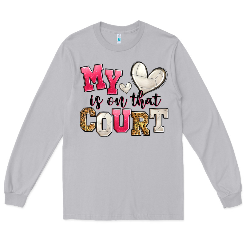 My Heart Is On That Court Volleyball Long Sleeve Tee by Zillion Design Studio | Teevron