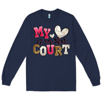 Navy my heart is on that court volleyball Long Sleeve Tee - Zillion Design Studio
