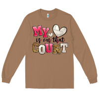 Toasted Coconut my heart is on that court volleyball Long Sleeve Tee - Zillion Design Studio