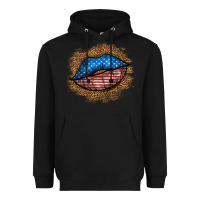 Black western 4 of july lips Heavyweight Hoodie - BundleAndBundleShop