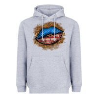Heather Grey western 4 of july lips Heavyweight Hoodie - BundleAndBundleShop
