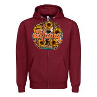 Burgundy mama western Zipper Hoodie - RacoonDesign