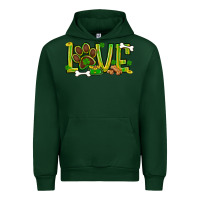 Forest Green St. Patrick's Day love dog paw Urban Hoodie - BundleAndBundleShop