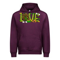 Mauve Wine St. Patrick's Day love dog paw Urban Hoodie - BundleAndBundleShop