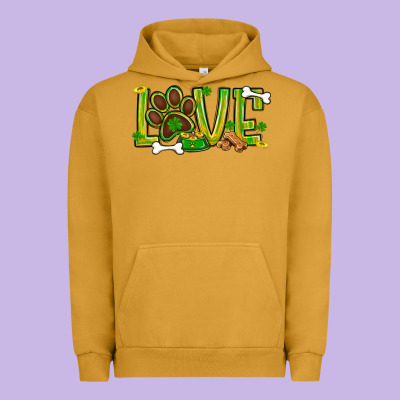St. Patrick's Day Love Dog Paw Urban Hoodie Designed By Bundleandbundleshop