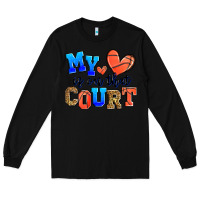 Black my heart is on that court basketball Long Sleeve Tee - Zillion Design Studio
