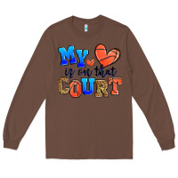 Chestnut my heart is on that court basketball Long Sleeve Tee - Zillion Design Studio