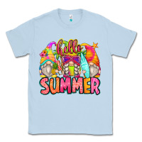 Dusty Blue hello summer gnomes Classic Tee - Zillion Design Studio