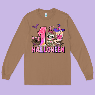My First Pink Halloween Long Sleeve Tee Designed By Adodesignshop