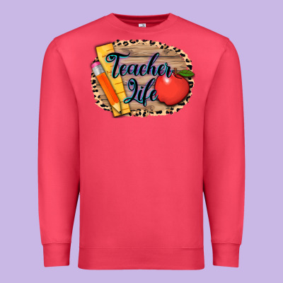 Teacher Life Background 3200x2400 Premium Sweatshirt Designed By Adodesignshop
