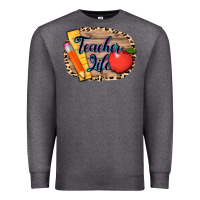 Charcoal Heather teacher life background 3200x2400 Premium Sweatshirt - AdoDesignShop