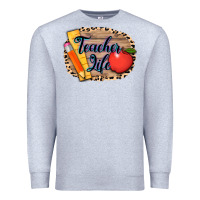 Heather Grey teacher life background 3200x2400 Premium Sweatshirt - AdoDesignShop