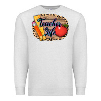Oatmeal Heather teacher life background 3200x2400 Premium Sweatshirt - AdoDesignShop