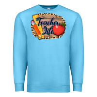 Ocean Blue teacher life background 3200x2400 Premium Sweatshirt - AdoDesignShop