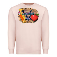 Pale Pink teacher life background 3200x2400 Premium Sweatshirt - AdoDesignShop