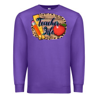 Purple teacher life background 3200x2400 Premium Sweatshirt - AdoDesignShop