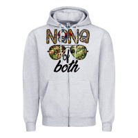 Heather Grey nana of both Zipper Hoodie - CowhideDigitalArt