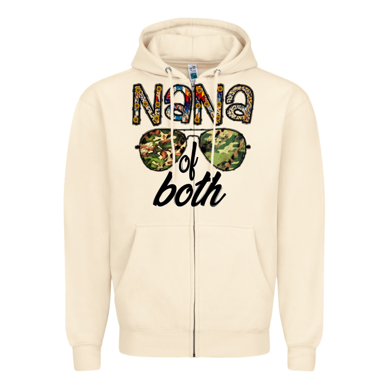 Nana Of Both Zipper Hoodie by CowhideDigitalArt | Teevron