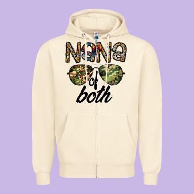 Nana Of Both Zipper Hoodie Designed By Cowhidedigitalart