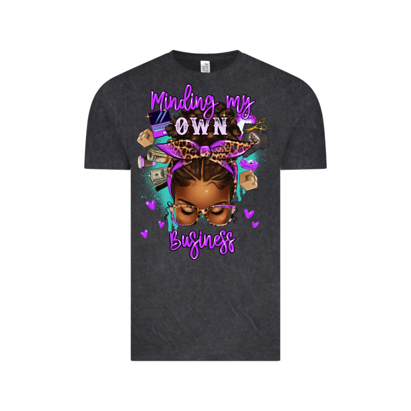 Minding My Own Business Afro Messy Bun Vintage Tee by texasbilliewilder | Teevron