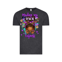 Vintage Black minding my own business afro messy bun Vintage Tee - texasbilliewilder