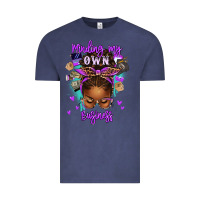 Vintage Denim minding my own business afro messy bun Vintage Tee - texasbilliewilder