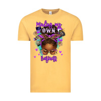 Vintage Mustard minding my own business afro messy bun Vintage Tee - texasbilliewilder