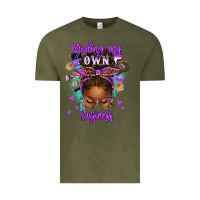 Vintage Olive minding my own business afro messy bun Vintage Tee - texasbilliewilder