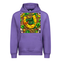 St. Patricks Good Luck With Cow Digital Paper Urban Hoodie | Teevron