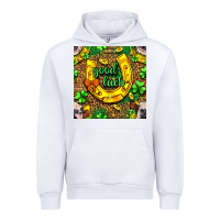 White St. Patricks good luck with cow digital paper Urban Hoodie - BundleAndBundleShop