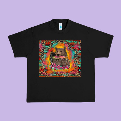 Urban Heavy Tee mama bear leopard and aztec