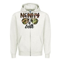 Oatmeal Heather nanny of both Zipper Hoodie - CowhideDigitalArt