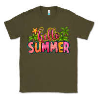 Army Green hello summer Classic Tee - Zillion Design Studio