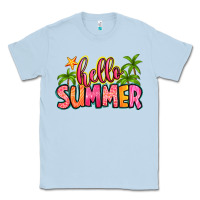 Dusty Blue hello summer Classic Tee - Zillion Design Studio