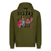 Army Green sista sisters afro black women Premium Hoodie - NancyCooperArtShop