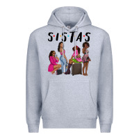 Heather Grey sista sisters afro black women Premium Hoodie - NancyCooperArtShop