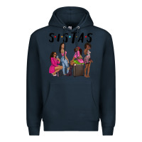 Navy sista sisters afro black women Premium Hoodie - NancyCooperArtShop