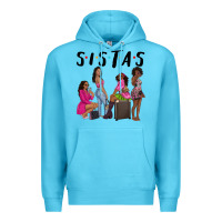 Ocean Blue sista sisters afro black women Premium Hoodie - NancyCooperArtShop