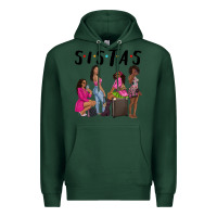 Sports Green sista sisters afro black women Premium Hoodie - NancyCooperArtShop