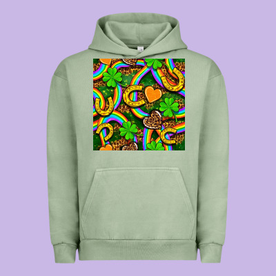 St. Patricks Rainbow Seamless Urban Hoodie Designed By Bundleandbundleshop