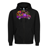 Black mardi gras truck Zipper Hoodie - FaDigitalArtStudio