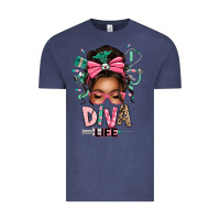 Vintage Denim afro messy bun diva life Vintage Tee - texasbilliewilder