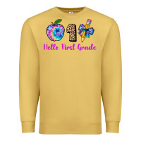 Antique Gold hello first grade tie dye 3200x2400 Premium Sweatshirt - AdoDesignShop