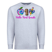 Heather Grey hello first grade tie dye 3200x2400 Premium Sweatshirt - AdoDesignShop