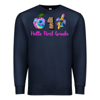 Navy hello first grade tie dye 3200x2400 Premium Sweatshirt - AdoDesignShop
