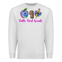 Oatmeal Heather hello first grade tie dye 3200x2400 Premium Sweatshirt - AdoDesignShop