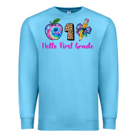 Ocean Blue hello first grade tie dye 3200x2400 Premium Sweatshirt - AdoDesignShop