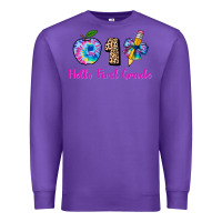 Purple hello first grade tie dye 3200x2400 Premium Sweatshirt - AdoDesignShop